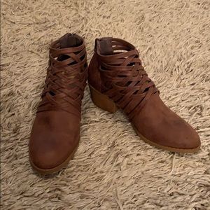 Brown Strappy Booties *BRAND NEW*
